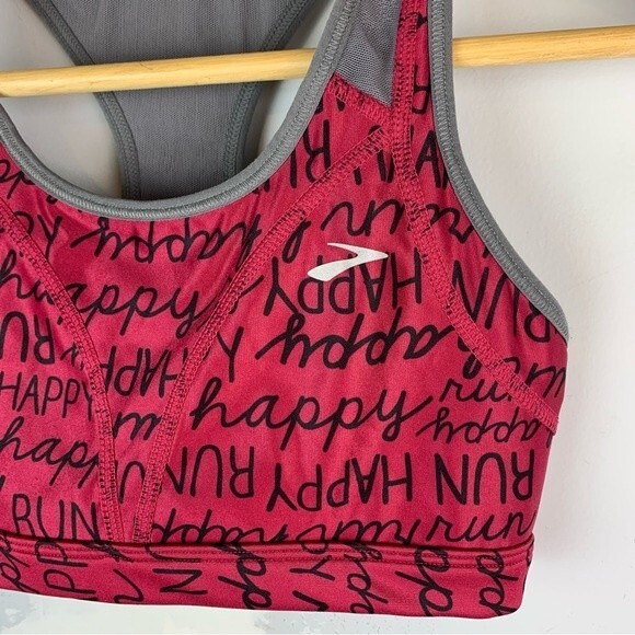 Brooks Moving Comfort Sports Bra Pink Racer Back Style 220421 Size small - Picture 3 of 6